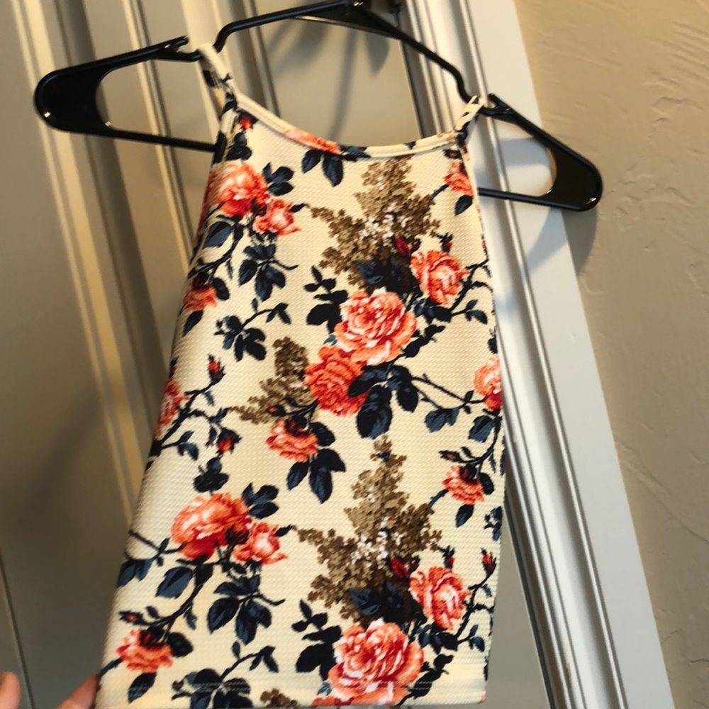 Forever 21 large floral crop tank